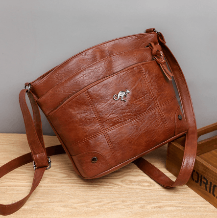 Borsa a spalla vintage Toli in pelle, spaziosa e ben organizzata