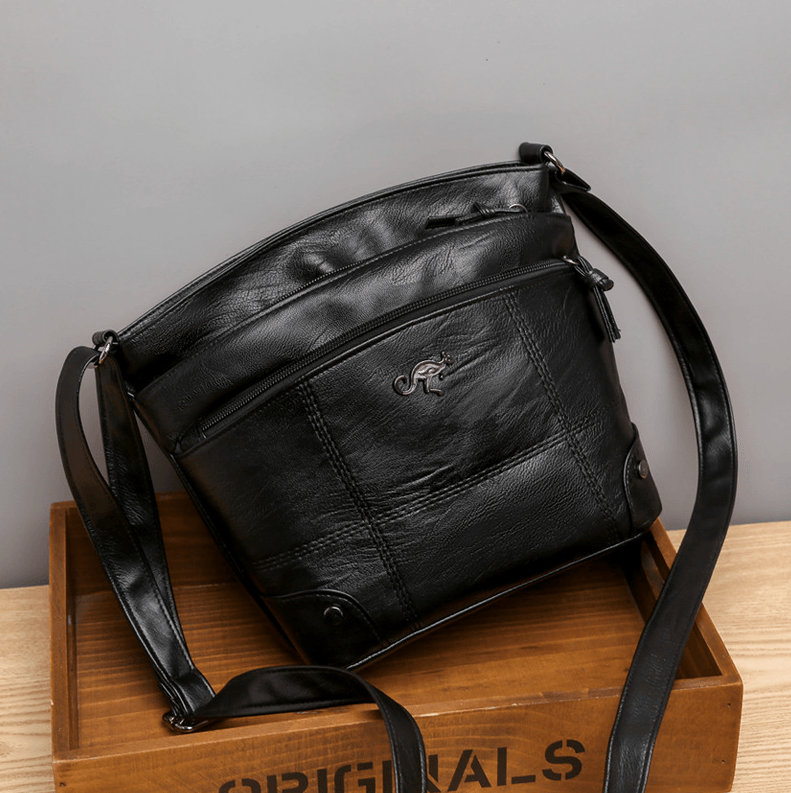 Borsa a spalla vintage Toli in pelle, spaziosa e ben organizzata