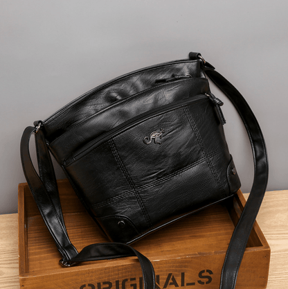 Borsa a spalla vintage Toli in pelle, spaziosa e ben organizzata