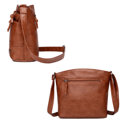 Borsa a spalla vintage Toli in pelle, spaziosa e ben organizzata