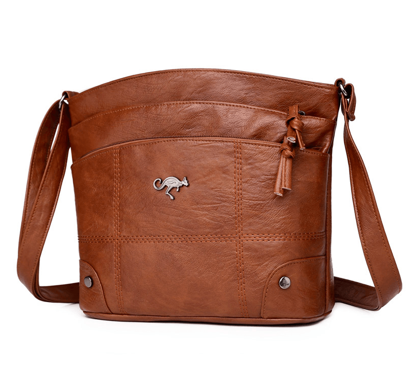 Borsa a spalla vintage Toli in pelle, spaziosa e ben organizzata