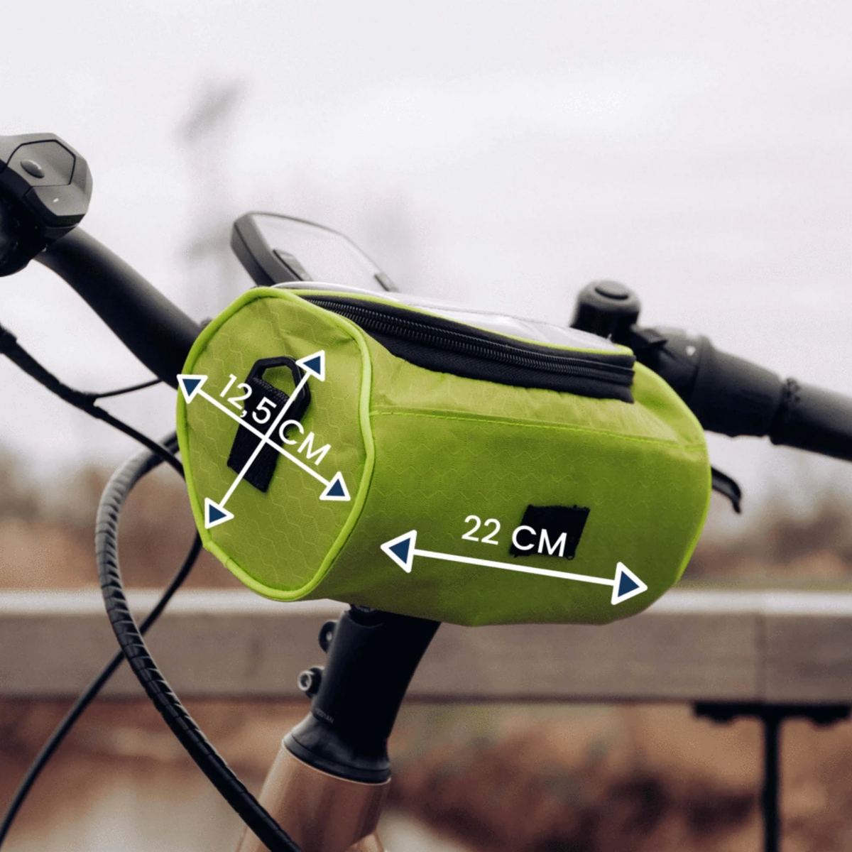 Borsa da bici impermeabile con schermo touch per cellulare – Supporto e custodia per telefono