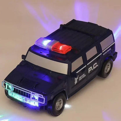 Auto robot trasformabile 2-in-1, auto della polizia e robot giocattolo con luci e suoni