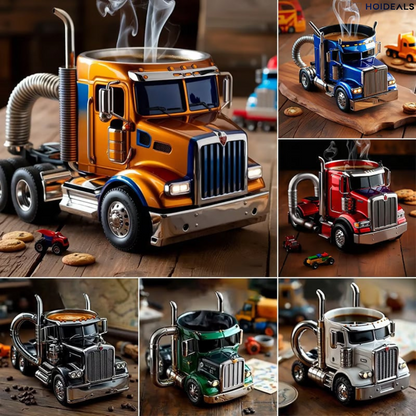 Keramikbecher in Lkw-Form, handgefertigtes Geschenk für Lkw-Fahrer