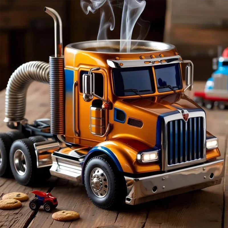 Keramikbecher in Lkw-Form, handgefertigtes Geschenk für Lkw-Fahrer