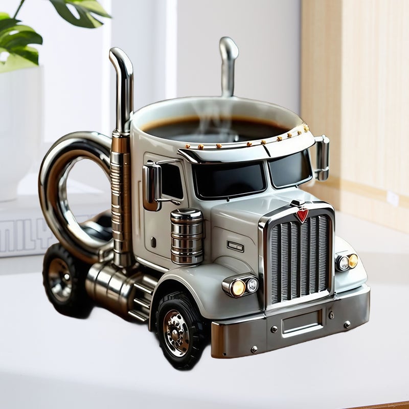 Keramikbecher in Lkw-Form, handgefertigtes Geschenk für Lkw-Fahrer