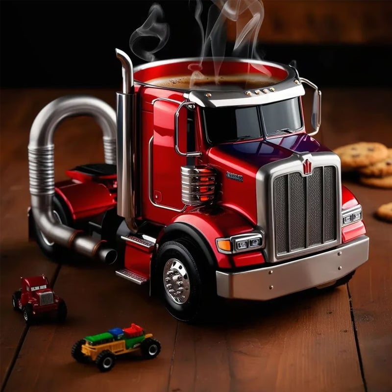 Keramikbecher in Lkw-Form, handgefertigtes Geschenk für Lkw-Fahrer
