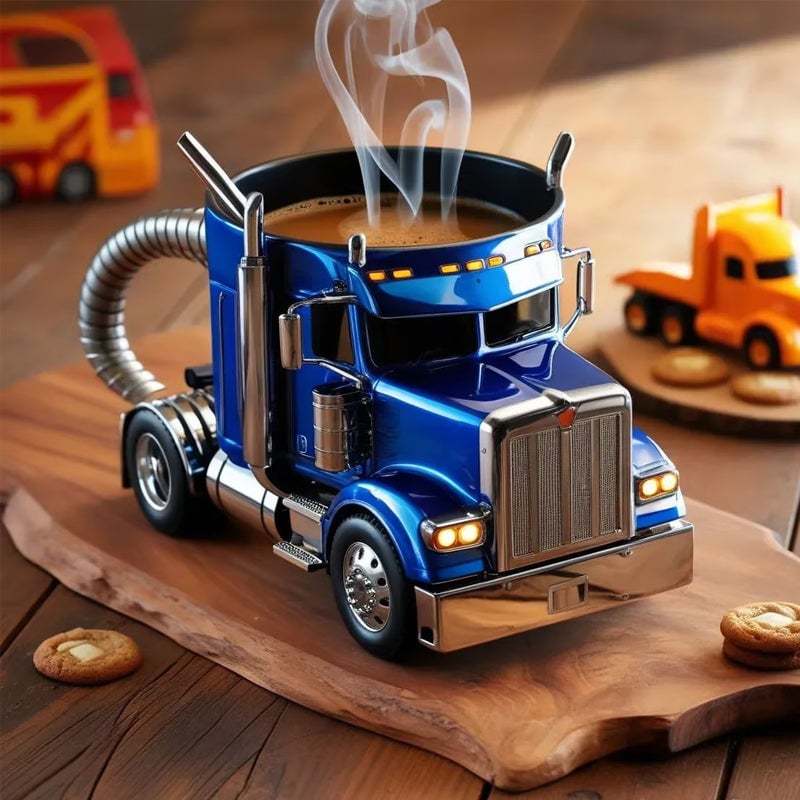 Keramikbecher in Lkw-Form, handgefertigtes Geschenk für Lkw-Fahrer