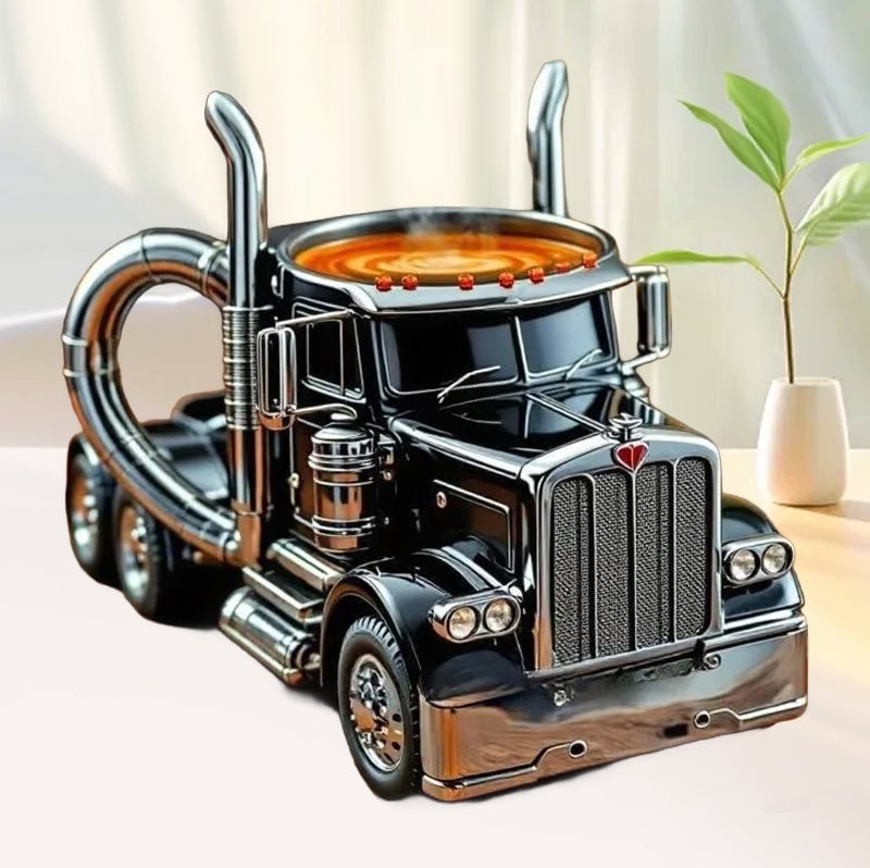 Keramikbecher in Lkw-Form, handgefertigtes Geschenk für Lkw-Fahrer