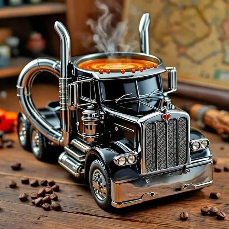 Keramikbecher in Lkw-Form, handgefertigtes Geschenk für Lkw-Fahrer