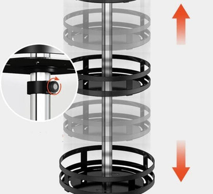 TwistRack 360° drehbares Aufbewahrungsregal mit verstellbarer Höhe und platzsparendem Design