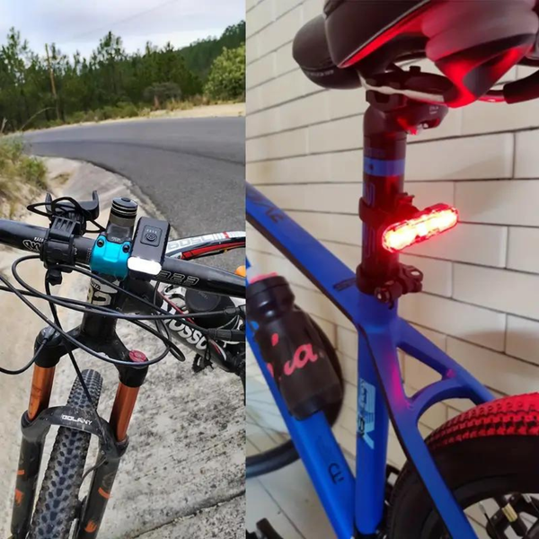 USB-oplaadbare LED-fietslampenset, waterdicht en met hoge lichtopbrengst