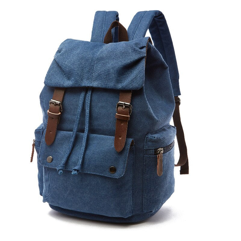 Vintage canvasrugzak met grote inhoud voor dagelijks gebruik