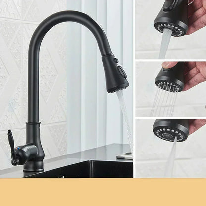 VintageTap Køkkenarmatur i Antik Messing med Drejelig Tud