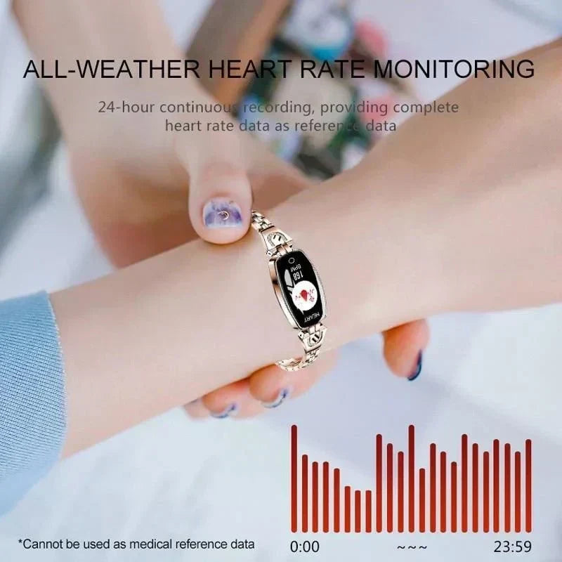 Wasserdichter Fitness-Tracker als Smart-Armband für Frauen mit Pulsmessung und Aktivitätsüberwachung