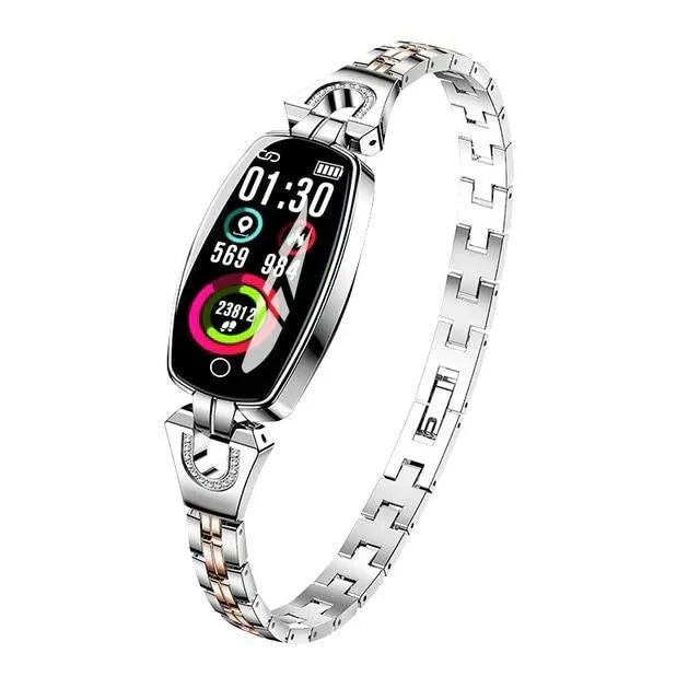 Wasserdichter Fitness-Tracker als Smart-Armband für Frauen mit Pulsmessung und Aktivitätsüberwachung