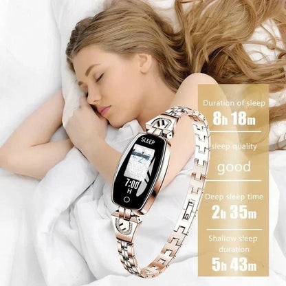 Wasserdichter Fitness-Tracker als Smart-Armband für Frauen mit Pulsmessung und Aktivitätsüberwachung