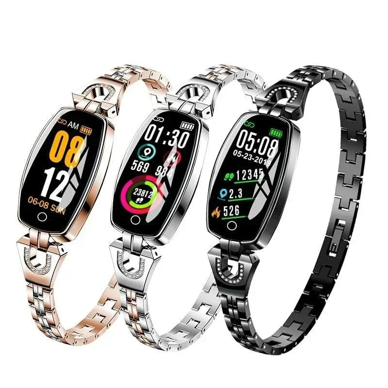 Wasserdichter Fitness-Tracker als Smart-Armband für Frauen mit Pulsmessung und Aktivitätsüberwachung