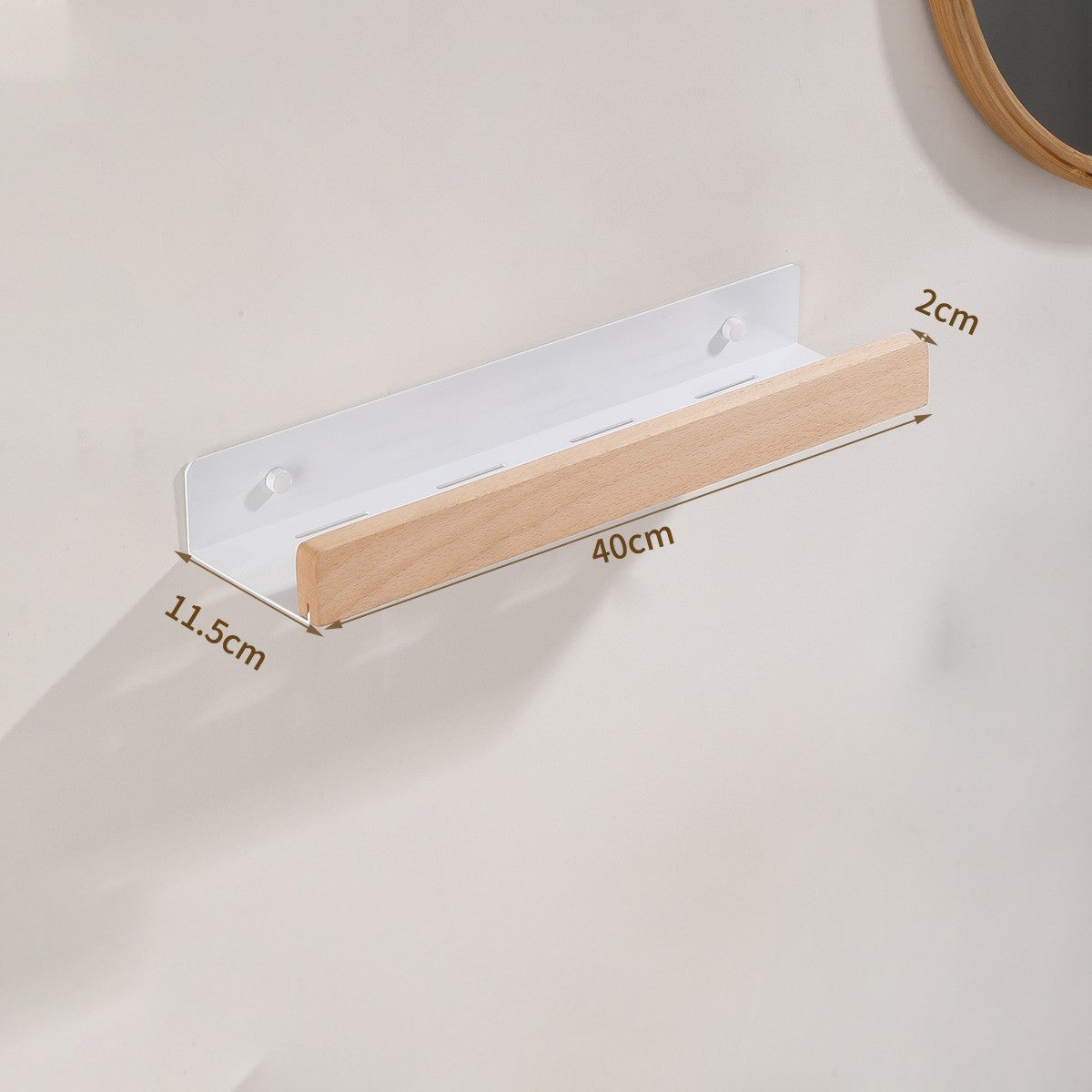 Woodify Duschwandregal ohne Bohren – Duschregal aus Holz